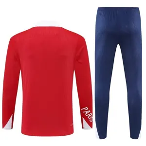 25-26 PSG Red Training Kits Long Half-Zip Football Player Version Tracksuits 2