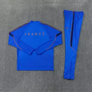 2026 France Mens Kit Colorful Blue Half Pull Training Suit Yupoo 7 3