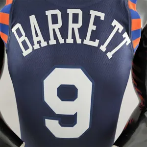 New York Knicks Barrett #9 Striped NBA Jersey 5