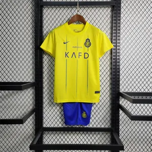 23-24 Kids Al Nassr Home Sizes 16-28 Soccer Jerseys