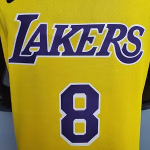 Bryant #8 Lakers Commemorative Edition Round neck yellow 6