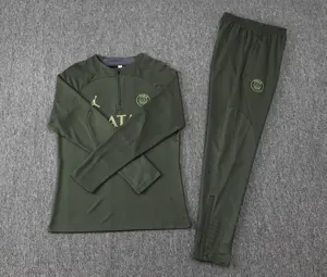 23-24 PSG Long Sleeve Tracksuit Green Training Suits Football Replicas Yupoo 1