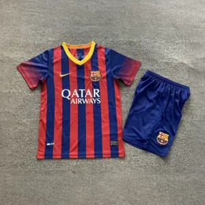 13-14 Barcelona Home Retro Kids Kits Children Shirt Cheap Jersey Yupoo 2