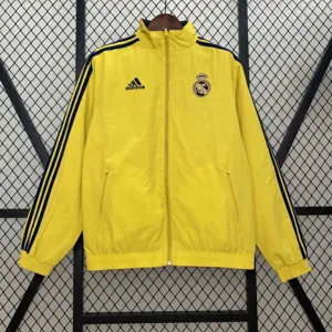 24-25 Real Madrid Yellow&Red Trench Coat Reversible Windbreaker Double-Sides Jacket AAAAJersey 1