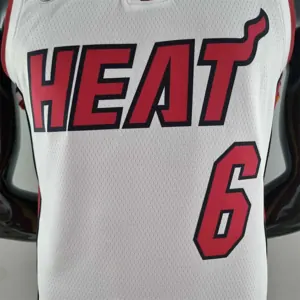 75th Anniversary Miami Heat JAMES #6 White NBA Jersey 1