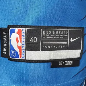 75th Anniversary 2202 Season EDWARDS#1 Minnesota Timberwolves City Edition Blue NBA Jersey 7