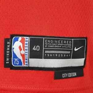 75th Anniversary 2022 Season Chicago Bulls JDRDAN#23 City Edition Red NBA Jersey 1
