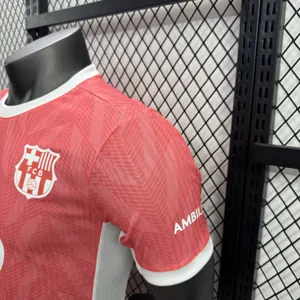 25-26 Barcelona Red Special Edition Kit Player Version Shirt Soccer AAAAJersey Dropship Yupoo 3