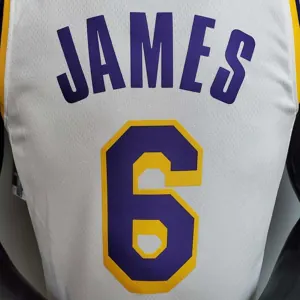 James #6 Lakers Round neck white 2