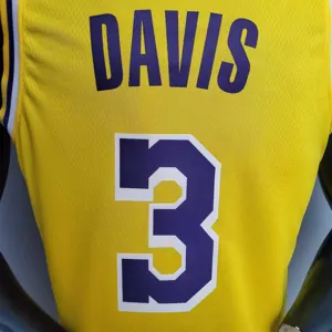 DAVIS #3 Lakers Commemorative Edition Round neck yellow 6