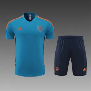 2223 Manchester United Training Suit Short Sleeve Kit Blue 6