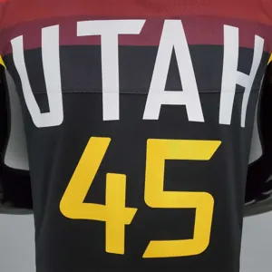 2021 MITHCHLL#45 Jazz City Edition Jersey Black Red 6