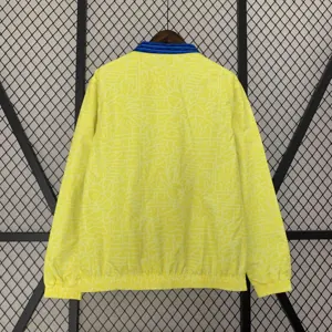 2024 Brazil Reversible Windbreaker Yellow&Blue Double-Sides Jacket Soccer Jerseys For Sale 3