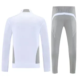 25-26 Real Madrid Football Tracksuits White Long Jacket Suits 2