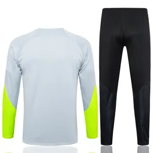 23-24 PSG Grey&Yellow Training Suits Long Sleeve Zipper Tracksuits Cheap Jerseys Yupoo 1