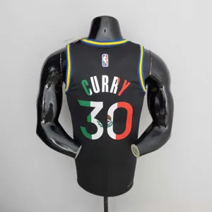 2022 75th Anniversary Golden State Warriors Curry #30 Mexico Edition Black NBA Jersey 2