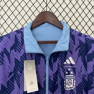 2024 Argentina Blue and Purple Reversible Windbreaker Double-Sides Jacket Football Replicas Yup 1