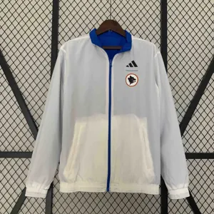 23-24 Roma Reversible Windbreaker White&Blue Double-Sides Jacket Soccer Jerseys For Sale 2