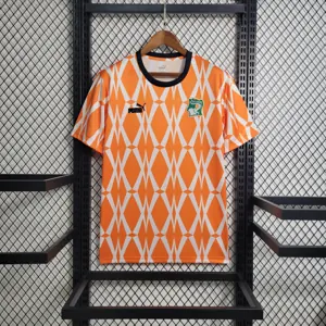 2023 Ivory Coast Training Kit Orange Shirts Cheap Soccer Jerseys