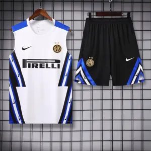 25-26 Inter Milan Retro White Training Kits Football Vest Suits 3