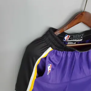 Lakers Purple Black Side NBA Shorts 4