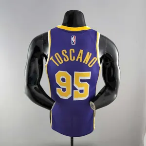 75th Anniversary TOSCANO #95 Los Angeles Lakers Jordan Purple NBA Jersey 1