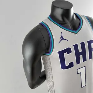 2019 Ball #1 Charlotte Hornets Grey NBA Jersey 2