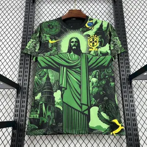 2024 Brazil Christ the Redeemer Green Special Edition Shirt Soccer Uniform AAAAJersey Supply Yu 1
