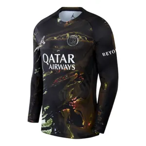 2025-26 PSG Jordan Night Edition Away Long sleev Football jersey Fan version AAAAJersey Supply Yupoo 2
