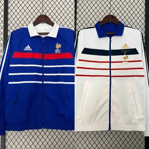 2024 France Reversible Windbreaker White&Blue Double-Sides Jacket Soccer Jerseys For Sale