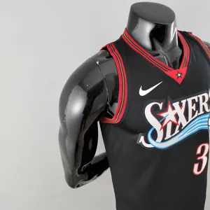 Retro Philadelphia 76ers Iverson #3 big meteor black NBA Jersey 7