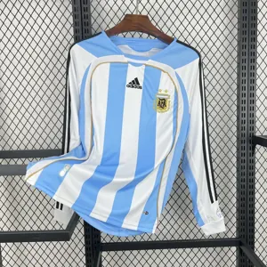2006 Argentina Home Long Sleeve Retro Kit Vintage Shirt AAAAJersey Supplier Yupoo