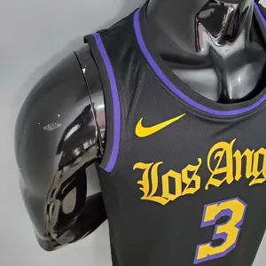 2021 DAVIS#3 Los Angeles Lakers Black Latin Black 2