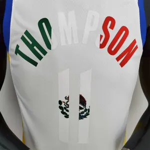 75th Anniversary Golden State Warriors Thompson #11 Mexico Edition White NBA Jersey 1