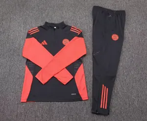 25-26 Bayern Munich Black&Orange Training Kits Long Football Tracksuits 2