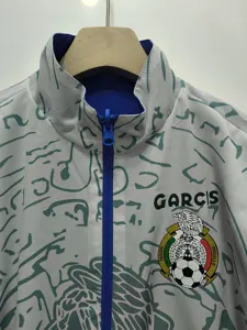 1999 Mexico Retro Trench Coat Reversible Windbreaker Double-Sides Jacket 1