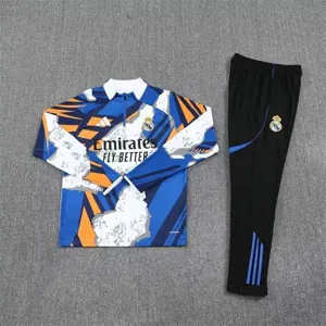 25-26 Real Madrid Pre-Match Training Kits Long Football Tracksuits 1
