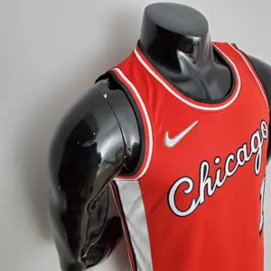 75th Anniversary 2022 Season Chicago Bulls ROSE#1 City Edition Red NBA Jersey 1