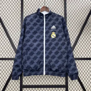 24-25 Real Madrid White&Navy Trench Coat Reversible Windbreaker Double-Sides Jacket AAAAJersey 2