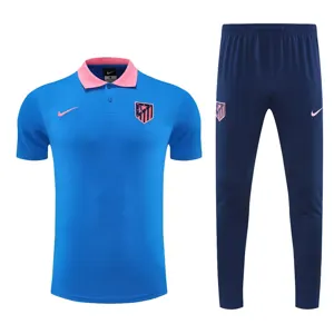 25-26 Atletico Madrid Blue POLO Training Kits Football Tracksuits