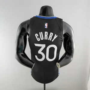 2020 Curry#30 Warriors City Edition Black and Grey NBA Jersey 5