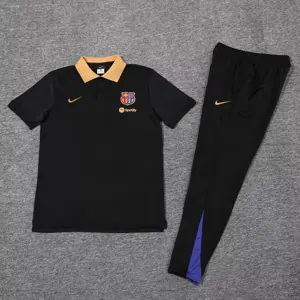 25-26 Barcelona Black POLO Training Kits Football Tracksuits-1 1