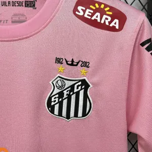 11-12 Santos Pink Retro Kit Vintage Football T-Shirt AAAAJersey Dropship Yupoo 4