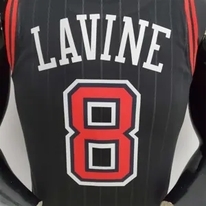 75th Anniversary LaVine#8 Bulls Flyers Black NBA Jersey 1
