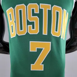 Boston Celtics BROWN#7 Green Gold NBA Jersey 9