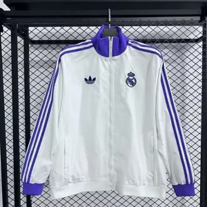 25-26 Real Madrid Whte Windbreaker Jackets