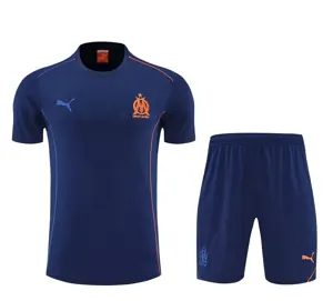 25-26 Marseille Navy Training Kits Football Tracksuits