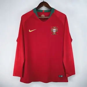 2018 Portugal Home Retro Long Sleeve Kit Vintage Shirt Sino AAAAJersey Supply Yupoo