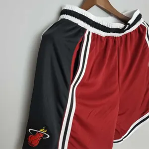 2022 Miami Heat NBA US Training Shorts Red Black 4