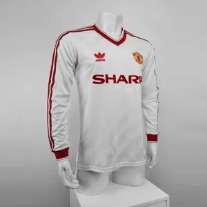 86-88 Manchester United away white away long sleeve 1
